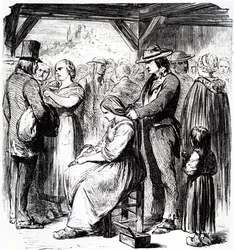 1862年、オーヴェルニュ地方の髪の販売フェア